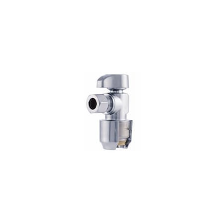 Sharkbite Angle Stop Valve, 1/2 in x 3/8 in Connection, Push-to-Connect x Compression, 4 gpm, Brushed Nickel 23036LFBN