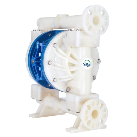 Finish Thompson Double Diaphragm Pump, PVDF, PTFE, 1 in FT10V-PP-2TVC-F1