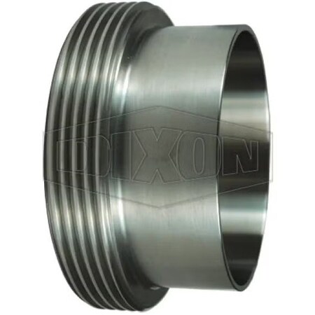 Dixon John Perry Long Weld Ferrule, 3 in, Thread, 304 SS, Domestic L15AJP-G300
