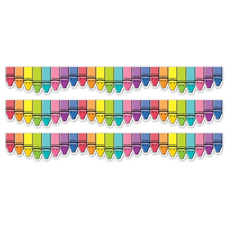 Creative Teaching Press Core Decor Doodle Crayons EZ Border, 48 Feet Per Pack, 3PK 10933