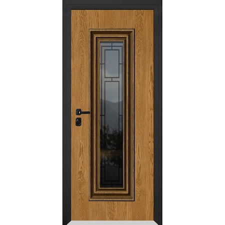 Vdomdoors Steel Door Ballucio 6644 Natural Oak Entry Door Painted W36xH80 Right hand Inswing BALLUCIO6644EXD-OAKW-W36xH80-RH-I