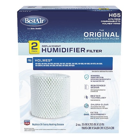 Bestair Humidifier Wick, 21 1/2 in L, PK2 H65-2PK-PDQ-2