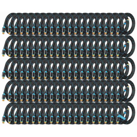 Maximm 6ft 4K 60Hz 18Gbps HDMI 2.0 Braided Cable, 100PK HD2-6FT-100PK