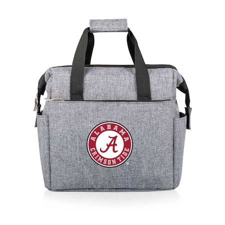 Picnic Time Family Of Brands NCAA Alabama Crimson Tide On The Go Lunch Bag Cooler - Soft Cooler Lunch Box, Heathered Gray 510-00-105-004-0