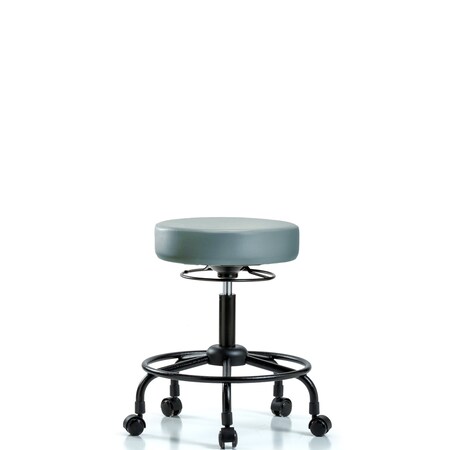 Blue Ridge Ergonomics Vinyl Stool, Desk, Round Tube Base, Casters, Storm BR-VDHSO-RT-RC-8822