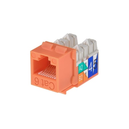 Monoprice Datacom Jack, Cat6, Punch Down, Orange 5382
