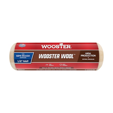 Wooster 9" Paint Roller Cover, 1/2" Nap, Shearling RR632-9