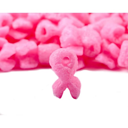 Bubblefast FunPak Pink Ribbons Packing Peanuts Mini Pack Plant Based Biodegradable Compostable 0.6 cu ft Bag Mini-Pink Ribbons