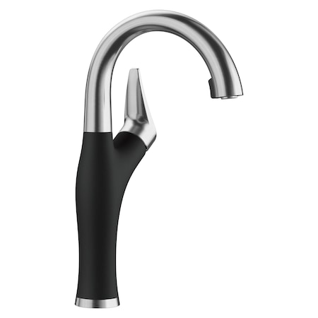 Blanco Artona Bar 1.5 GPM, PVD Steel/Coal Black 526387