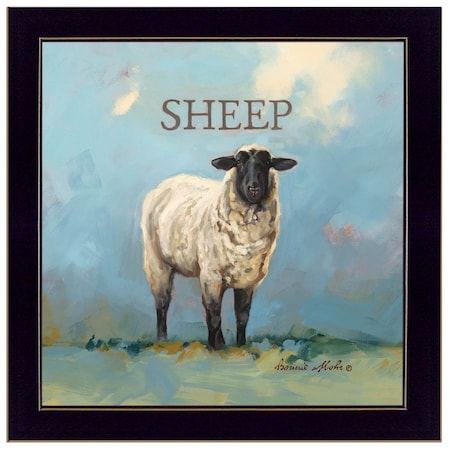 Homeroots Sherlock the Sheep Black Framed Print Wall Art 415338