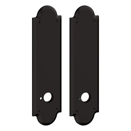 Baldwin 10-5/9in Arch Entry Rose Pair with Lever Adaptor Oil Rubbed Bronze Finish R032102EGRL