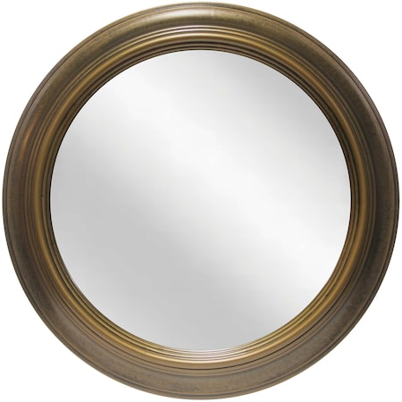 Infinity Instruments Pristine Round Wall Mirror, Antique Gold, 24in 20353AC
