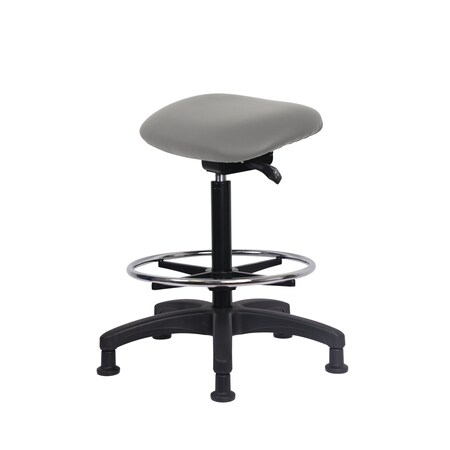 Blue Ridge Ergonomics Vinyl Sit-Stand - Standing Height with Chrome Foot Ring Stationary Glides in Dove Trailblazer Vinyl VSTSS-RG-CF-RG-8567
