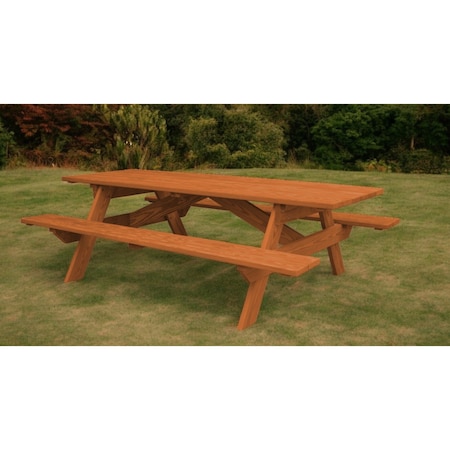 Homeroots 94" Brown Solid Wood Outdoor Picnic Table 524995