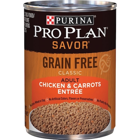 Purina Pro Plan Savor Chicken & Carrot Adult Grain Free Wet Dog Food 13 Oz. 381728
