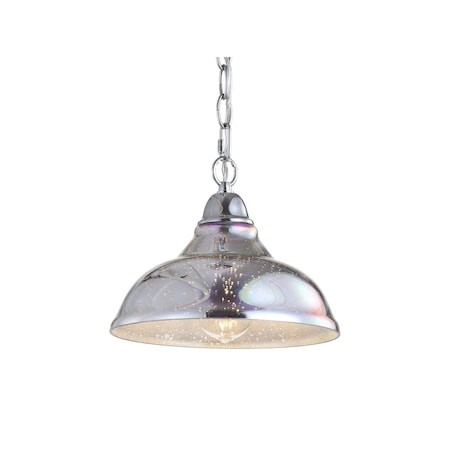 Jonathan Y Nira 9.75" Adjustable 3D Color Burst Glass/Metal Pendant, Chrome/Multi JYL9512A