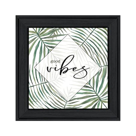Homeroots GOOD VIBES Black Framed Print Wall Art 529742