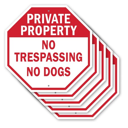 Signmission Private Property No Trespassing No, 10 inch X 10 inch, Aluminum Metal Signs, 5PK OC-A-5Pack-10-139