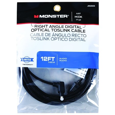 Monster Cable Just Hook It Up 12 ft. L Digital Optical Toslink Cable Digital Optical JHIU0026