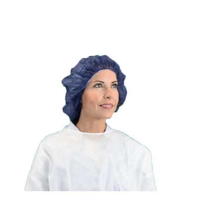 Keystone Pleated Navy Bouffant Cap, 1000/CS 111NWI-10-21-NAVY