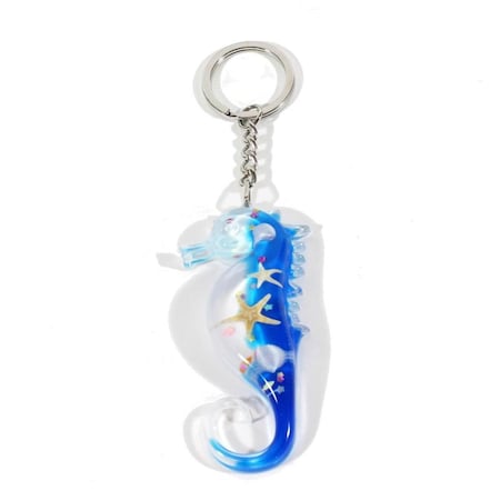 Ed Speldy East Seahorse Shaped Key Chain, Blue OK6601