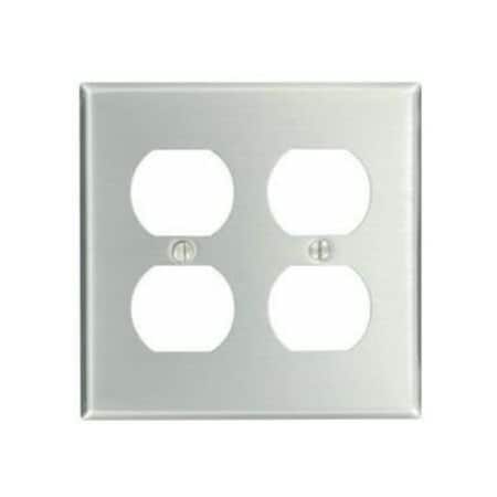 Leviton Wall Plate, Duplex Outlet, Aluminum 83016