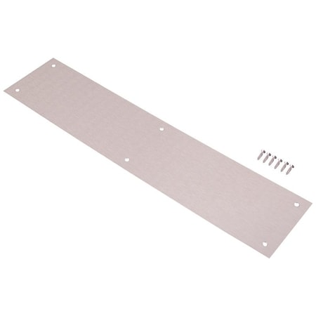 Prosource Push Plate, Aluminum, Satin Nickel, 15 in L, 3-1/2 in W, 0.8 mm Thick 32238TNB-PS