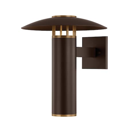 Troy Lighting Birk 1 Light Exterior Wall Sconce, Patina Brass and Bronze, 13 In x 15 In B7915-PBR/BRZ