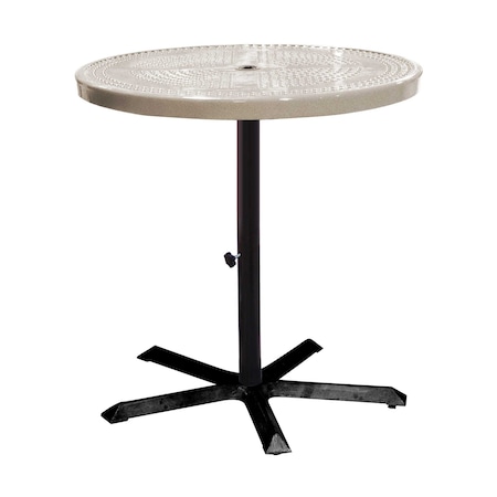 Leisure Craft 36" Round Perforated Pedestal Table, Portable, 40"H, Sandstone 36TAB40-SANDSTONE