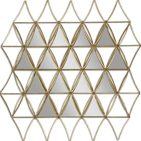 Homeroots 36" Gold Metal Accent Mirror 632797