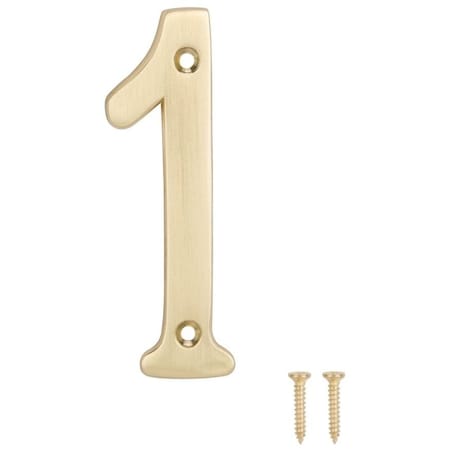 Prosource House Number, Character: 1, 4 in H Character, 1.1 in W Character N-Z041PB3L-PS