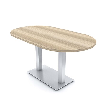 Skutchi Designs Racetrack Conference Table With Power Unit, 36 in W, 60 in L, Brown HAR-RAC-36X60-DOU-K525-NA