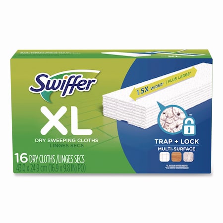 Swiffer Sweeper XL Dry Refill Cloths, 16.9 x 9.8, White, 16PK 33903