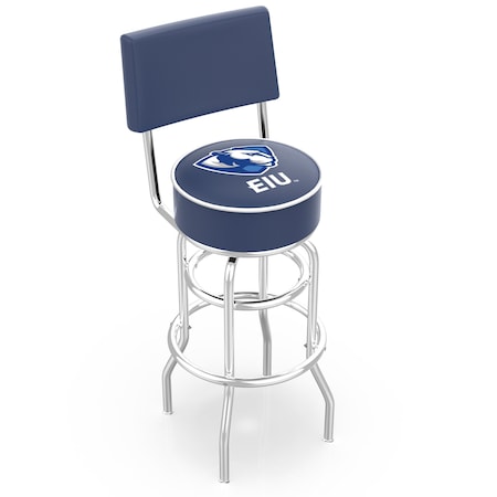 Holland Bar Stool Co 30" Chrome 2-Ring Eastern Illinois Swivel Bar Stool, Back L7C430EastIL