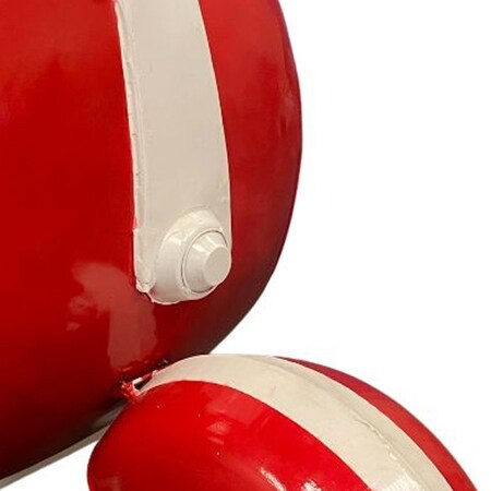 Homeroots 26in Red and Off White Novelty Scooter Open Cabinet With Two Shelves 402229