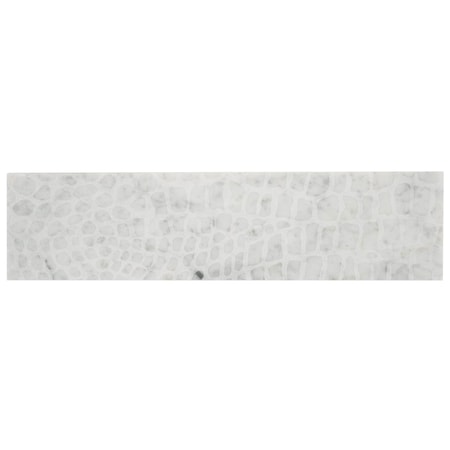 Apollo Tile Artisana 3x12 in. Textured Bianco Carrara Etched Reptille Elongated Subway Tile (5 sq ft/case) 20PK APLEFT8804CAA