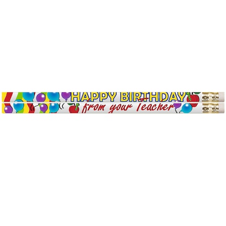 Musgrave Pencil Co Happy Birthday From Your Teacher Motivational Pencil, 144PK MUS2267G
