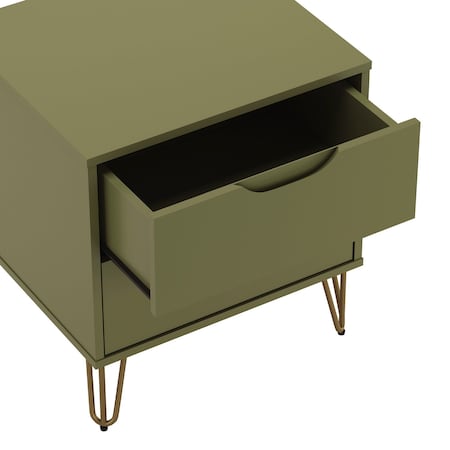 Manhattan Comfort Avira 20 in Nightstand in Olive Green (2-Drawer) NS1721-OG