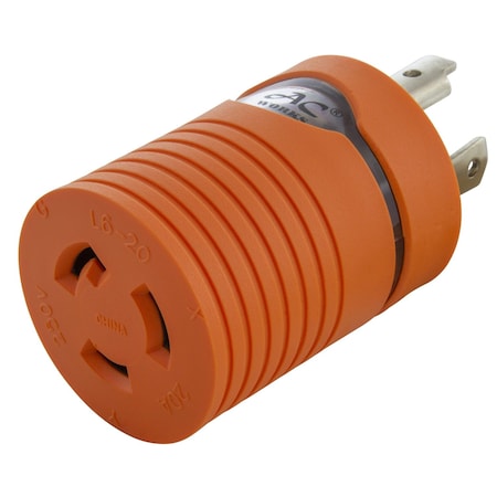 Ac Works Plug Adapter, L6-20R, L6-30P, L6-20P, 0 ft., Orange ADL630L620
