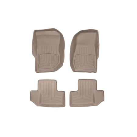 Weathertech Tan Front & Rear FloorLiner HP, 2024 - 2025 Mercedes-Benz CLE Cabriolet 451741-1-4IM