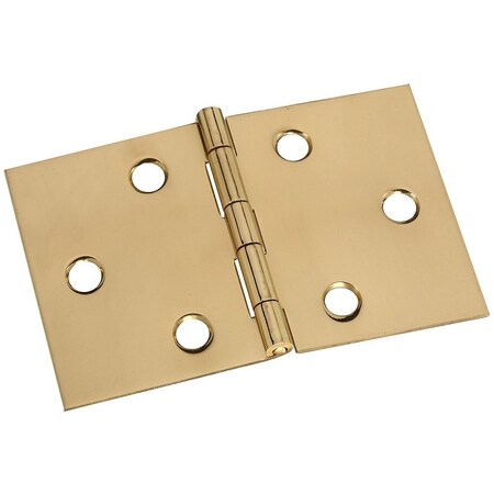 National Hardware Desk Hinge, 2 in H Door Leaf, 0.06 in Thick Door Leaf, Brass, Solid Brass, Surface Mounting N211-888