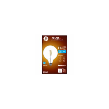 Current LED Relax Globe Light Bulb, G40, Clear Soft White, 500 Lumens, 6-Watts 93116239
