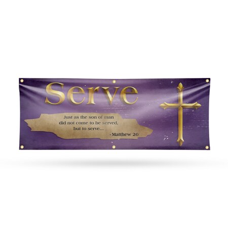 Signmission Jesus Serve, 24 Inch x 72 Inch, Vinyl Banner B-72-30711