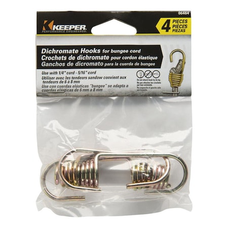 Keeper Bungee Cord Hooks, Gold, 40PK 8866469