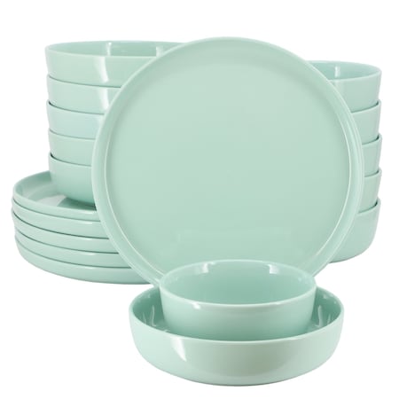 Elama Duncan 18 Piece Porcelain Dinnerware Set in Mint ELM-DUNCAN-M