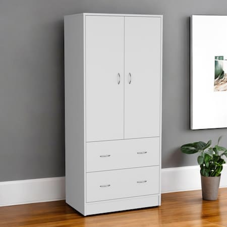 Homeroots 71" White Two Door Two Drawer Combo Dresser 552277