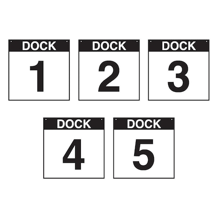 5S Supplies Loading Dock 1-5 Sign - PVC - 12in x 12in DOCK1-5-PVC-1212