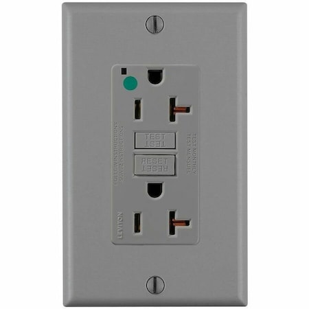 Leviton SmartlockPro GFCI 20A HG/PI Gray GFNT2-HFG