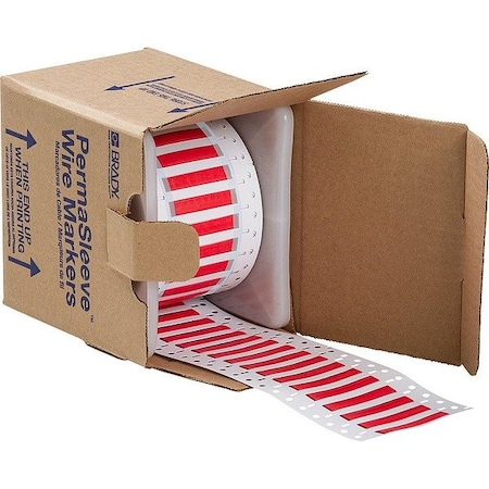 Brady Sleeve Label, Red, Polyolefin, 1 in W 2LSZH-187-2-RD-M-2