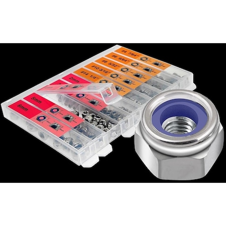 Florida Tools SS Lock Nut Assortment Metric and Imperial Nuts 180 pcs FT928A